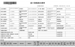 進口保稅核注清單(樣例)