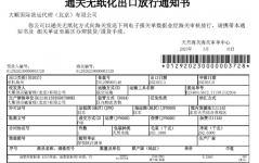 通關無紙化出口放行通知書(樣例)